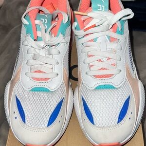 Puma White and Blue Athletic Shoes